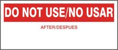Production Control Labels: Do Not Use/ No Usar