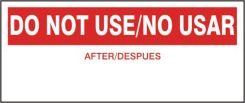 Production Control Labels: Do Not Use/ No Usar