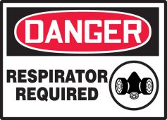 OSHA Danger Safety Label: Respirator Required