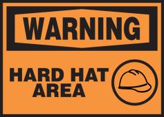 OSHA Warning Safety Label: Hard Hat Area