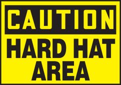 OSHA Caution Safety Label: Hard Hat Area