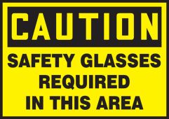 OSHA Caution Safety Label: Safety Glasses Required In This Area