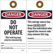 DANGER DO NOT OPERATE TAG