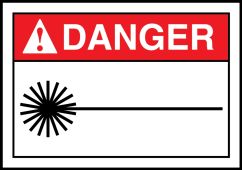 ANSI Danger Safety Label: (Laser Graphic)