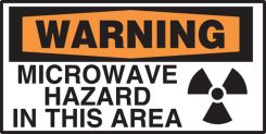 OSHA Warning Safety Label: Microwave Hazard in This Area