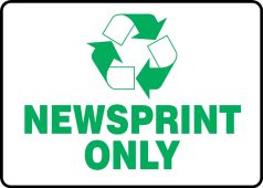 Safety Label: Newsprint Only