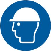 ISO Mandatory Safety Label: Wear Head Protection (2011)