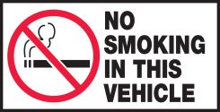 Safety Label: No Smoking In This Vehicle