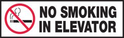 Safety Label: No Smoking In Elevator