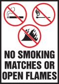 Safety Label: No Smoking Matches Or Open Flames