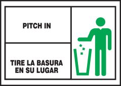 Bilingual Safety Label: Pitch In