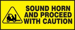 Safety Label: Sound Horn And Proceed With Caution