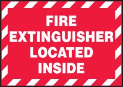 Safety Label: Fire Extinguisher Located Inside