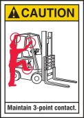 ANSI Caution Safety Label: Maintain 3-Point Contact