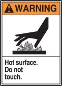 ANSI Warning Safety Label: Hot Surface - Do Not Touch.
