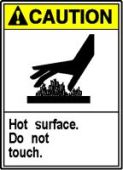 ANSI Caution Equipment Safety Label: Hot Surface - Do Not Touch.