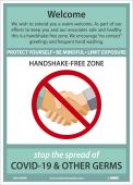 WELCOME HANDSHAKE FREE ZONE SIGN