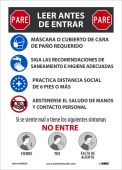 READ BEFORE ENTERING SIGN, SPANISH