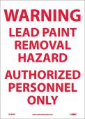 WARNING LEAD PAINT REMOVAL SIGN