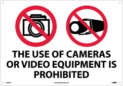 THE USE OF CAMERAS OR VIDEO EQUIPMENT IS PROHIBITED SIGN