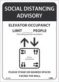 SOCIAL DISTANCING ADVISORY SIGN (ELEVATOR LIMIT __ )