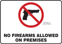 Safety Sign: No Firearms Allowed On Premises