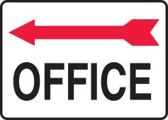 Safety Sign: Office (Left Arrow Above)