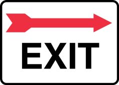 Safety Sign: Exit (Right Arrow Above)