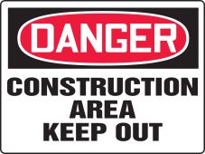 OSHA Danger Safety Sign: Construction Area - Keep Out