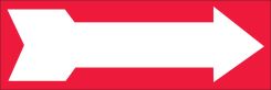 Safety Sign: White On Red Arrow