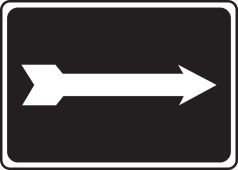 Safety Sign: (Ornate White Arrow On Black)