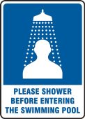 Safety Sign: Please Shower Before Entering The Swimming Pool