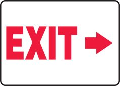 Safety Sign: Exit (Right Arrow)