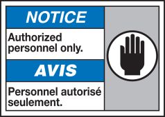 Bilingual ANSI Safety Sign: Authorized Personnel Only
