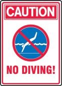 Safety Sign: Pool Rules Caution No Diving