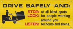 Mesh Banners: Drive Safely And Stop Look Listen