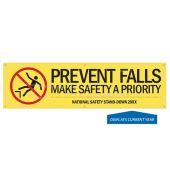 Motivational Banner: Prevent Falls - Make Safety A Priority (National Safety Stand-Down - Yellow)