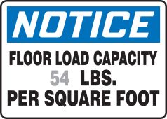 Semi-Custom OSHA Notice Safety Sign: Floor Load Capacity _ LBS. Per Square Foot