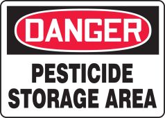 OSHA Danger Safety Sign: Pesticide Storage Area