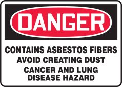 OSHA Danger Safety Sign: Contains Asbestos Fibers