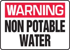 Warning Safety Sign: Non Potable Water