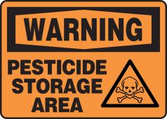OSHA Warning Safety Sign: Pesticide Storage Area