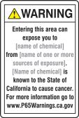 Semi-Custom Prop 65 Environmental Exposure Safety Sign: Cancer
