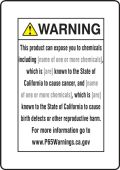 Semi-Custom Prop 65 Food Exposure Safety Sign: Reproductive Harm
