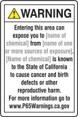 Semi-Custom Prop 65 Environmental Exposure Safety Sign: Cancer And Reproductive Harm