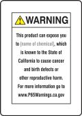 Semi-Custom Prop 65 Consumer Product Exposure Safety Sign: Birth Defects And Reproductive Harm