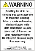 Prop 65 Designated Smoking Area Exposure Safety Sign: Cancer And Reproductive Harm