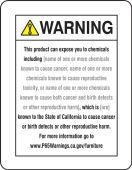 Semi-Custom Prop 65 Furniture Product Exposure Safety Sign: Cancer And Reproductive Harm