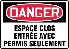 FRENCH CONFINED SPACE SIGN