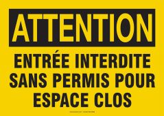 FRENCH CONFINED SPACE SIGN